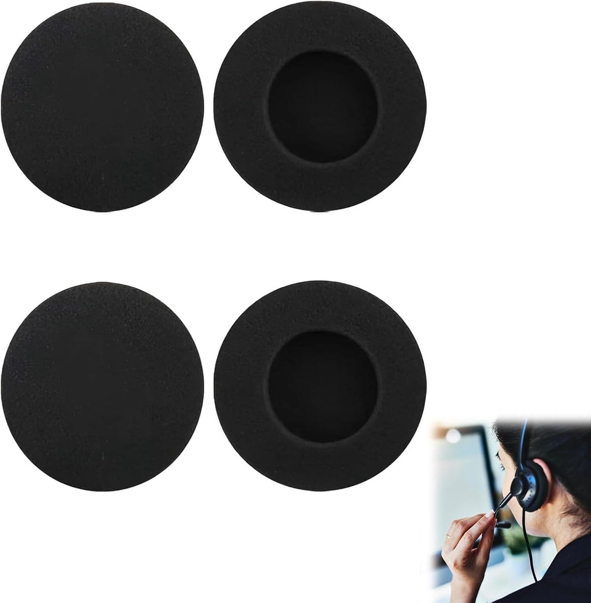 Hoofdtelefoon oorkussens 50 mm - vervangende oorkussens - zachte foam voor comfort - ideaal bij slijtage - ShopVlot