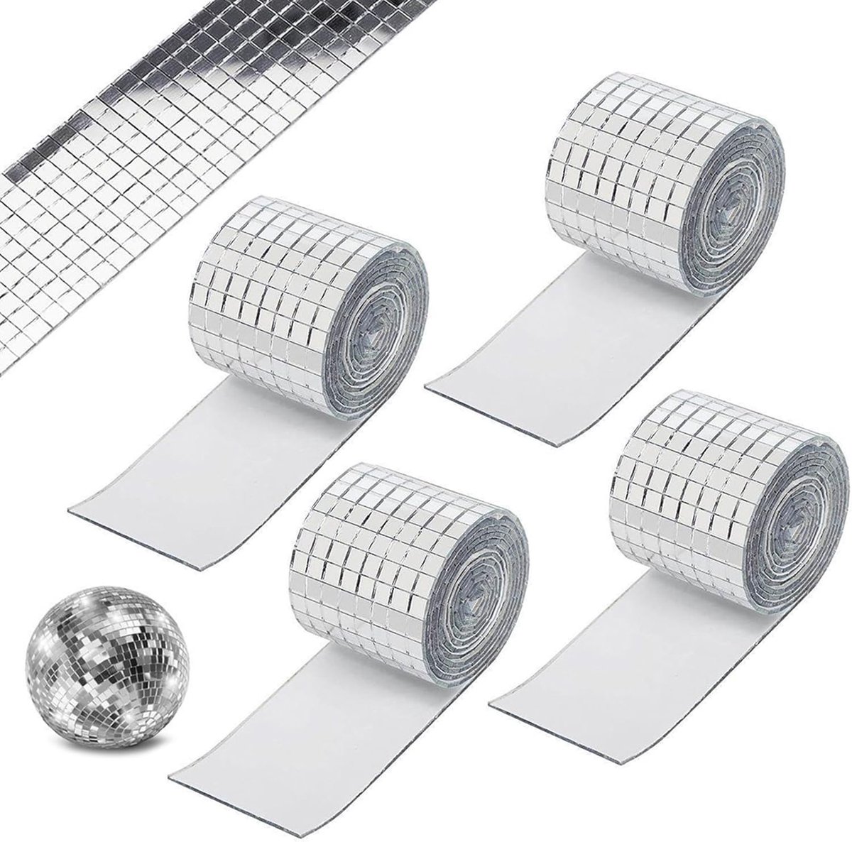 Mosaic tegels zelfklevend 5x5 mm - spiegelend glas - 4 rollen voor keuken en badkamer - ShopVlot