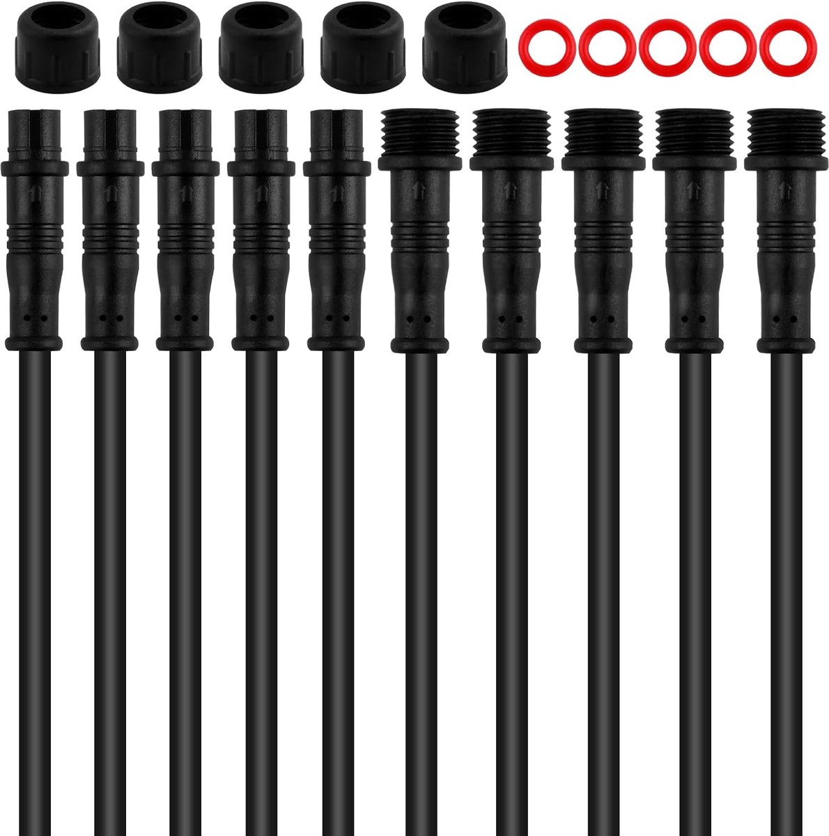 Waterdichte connectoren set 20cm - 2 pin verlengkabel - puur koper - ideaal voor voertuigen - ShopVlot