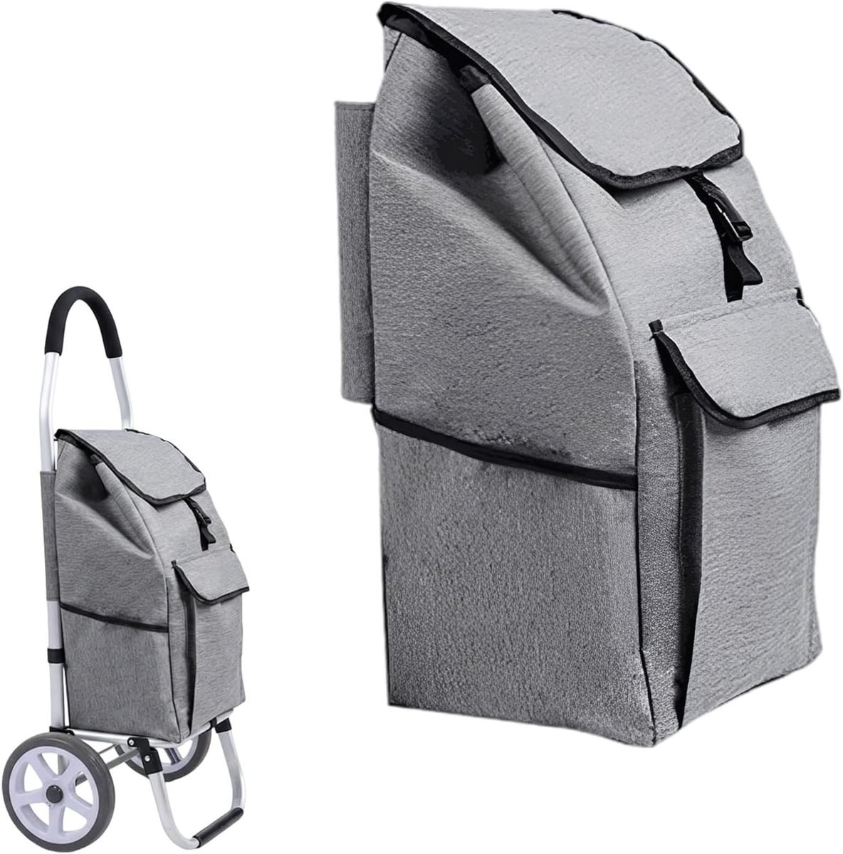 Vouwbare boodschappentas van waterdicht Oxford-stof, vervangbare tas met zijvak, 55x32x24.5cm, ideaal voor boodschappen en winkelen