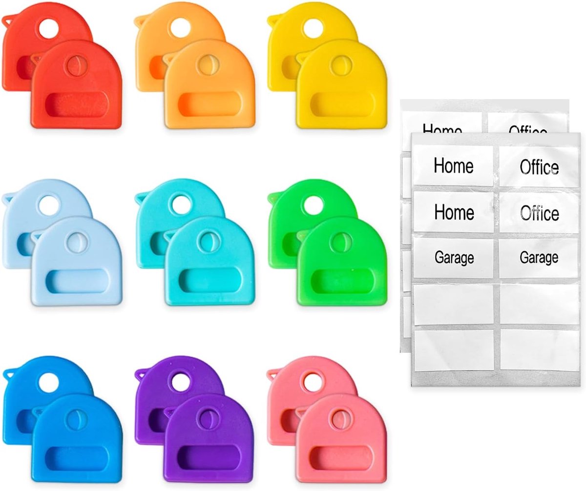 Sleutel identificatie set 18 stuks - Silicone label set - Kleurrijk en duurzaam - Perfect voor organisatie - ShopVlot