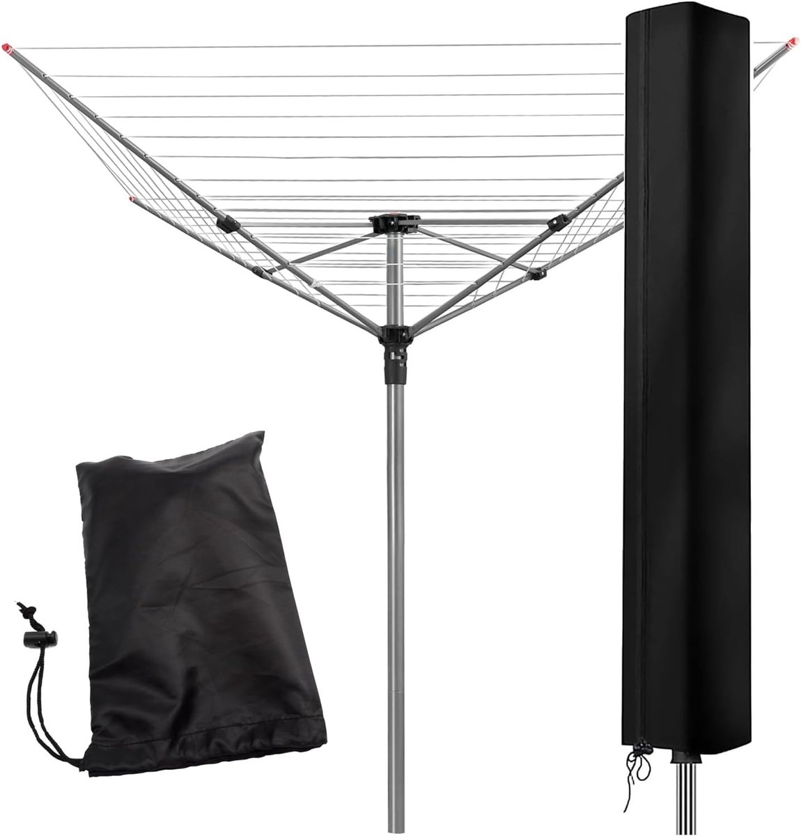 Kledingrekhoes 160 x 15 x 15 cm - 420D Oxford stof - met rits en zilveren PU coating - bescherming tegen weer en UV - ShopVlot