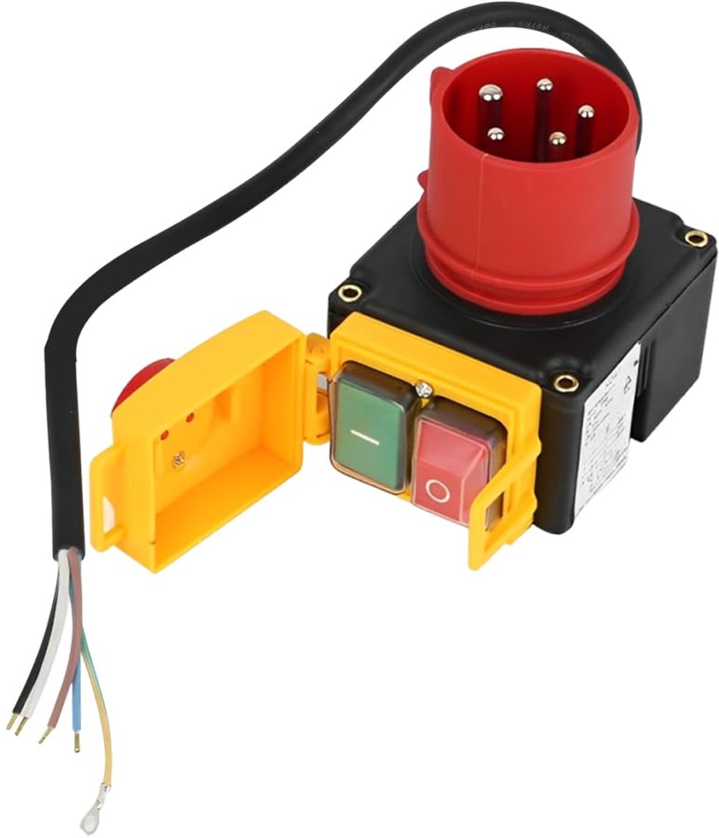 Motorbeschermschakelaar 400 V - 3 Fasen Noodstop met CEE Stekker - Waterdicht Elektromagnetisch - ShopVlot