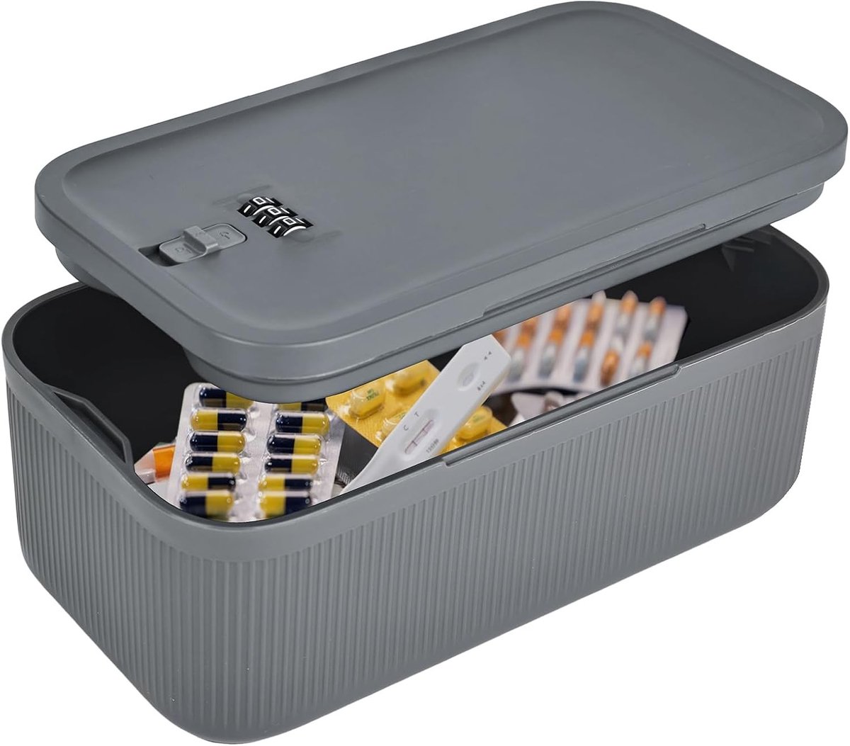 Veilige Mini Kluis met Combinatieslot - Draagbare Opbergdoos voor Medicijnen, Telefoons en Snacks - Compacte Lockable Box voor Thuis en Reis