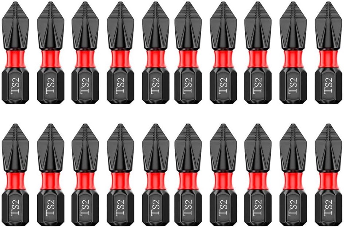 Screwdriver bit set 25 mm - PH2 magnetic bits - anti-slip design - perfect voor schroefwerkzaamheden - ShopVlot