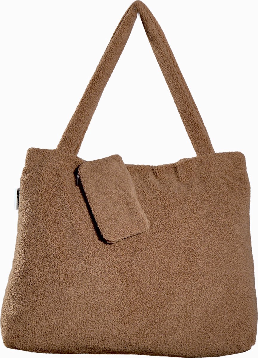 Teddy Tas Bruin | Luiertas | Tote Bag | Ritssluiting | Met etui | Mom Bag | 55 x 45 cm