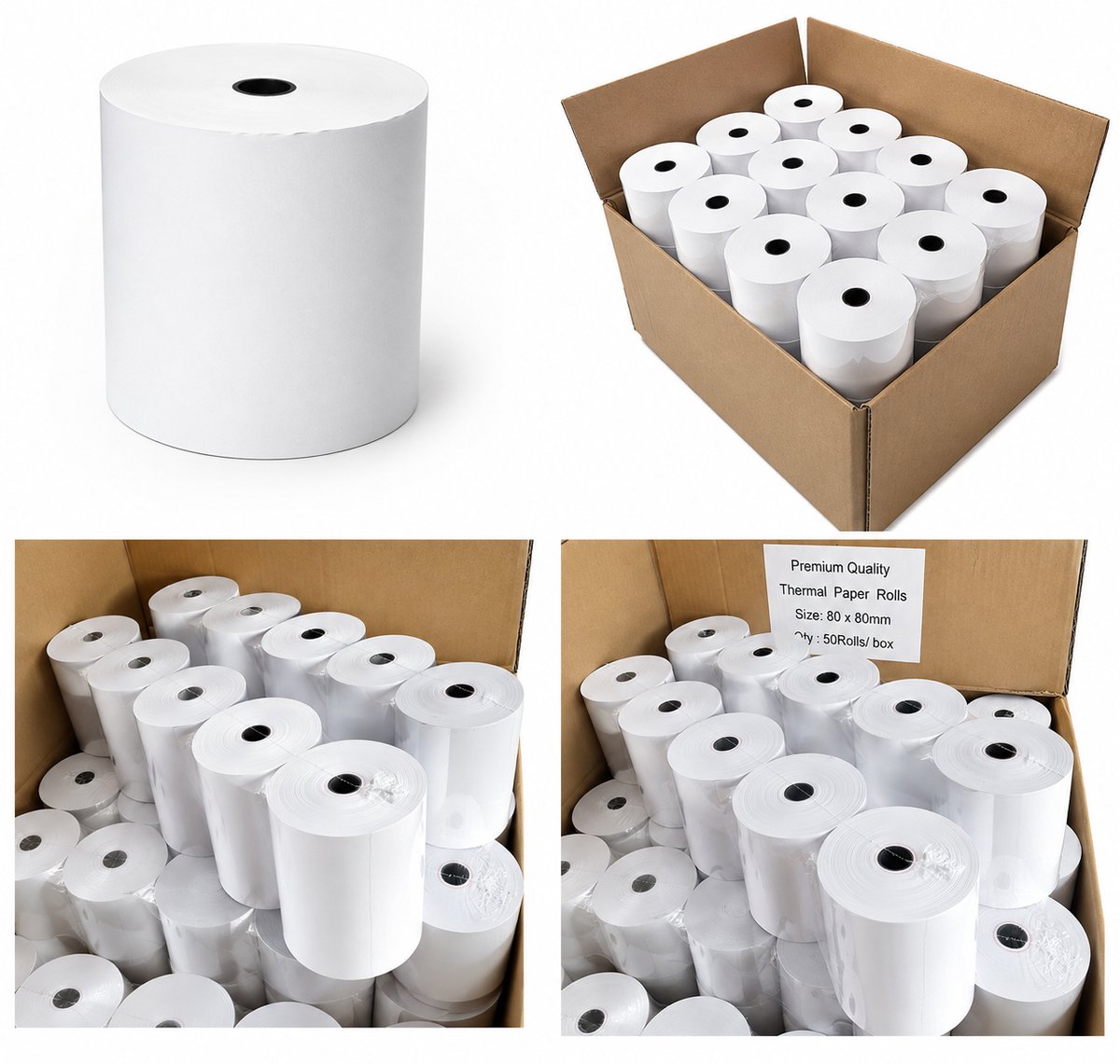 20 Kassarollen 80x80×12 mm / Thermal Paper Rolls - 70G - POS & Receipt...