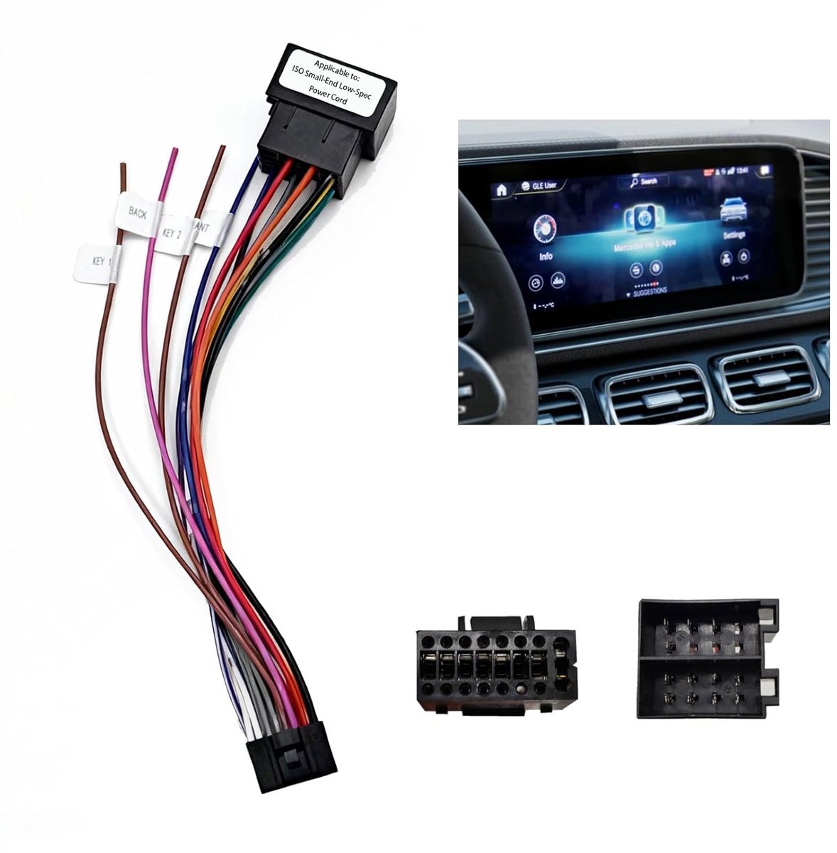 16 Pin ISO Adapterkabel - voor Android autoradio's - met stuur- en achteruitrijfunctie - eenvoudig aansluiten - ShopVlot