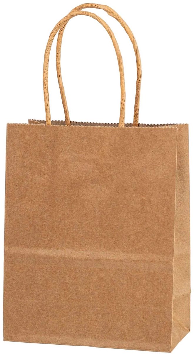 Papieren Draagtas - 60 Stuks -Bruin- 26x32x12cm - Papieren Tasjes - Kraft Tas - Tassen - Cadeau Tas - Hoogwaardig Kraft Papier - Eco-vriendelijk - Ideaal voor Geschenken - Lasentopack
