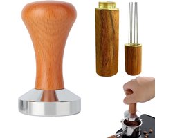 Professionele Koffietamper van RVS voor Espresso, Inclusief WDT Tool en Espresso Naald voor Koffieliefhebbers en Barista's