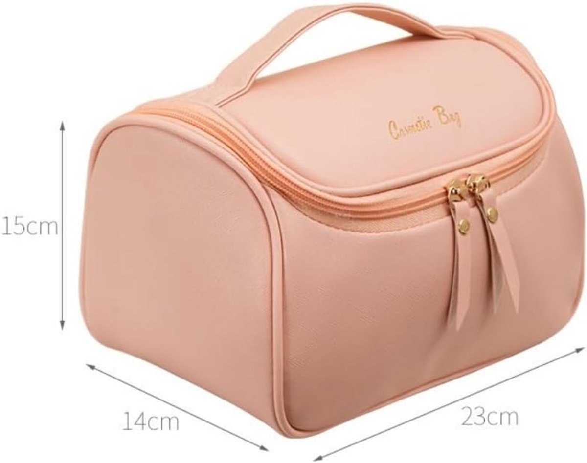 Cosmetic Bag Large - Waterdichte PU Leren Toilettas - Multifunctioneel met Rits - Ideaal voor Reizen - ShopVlot