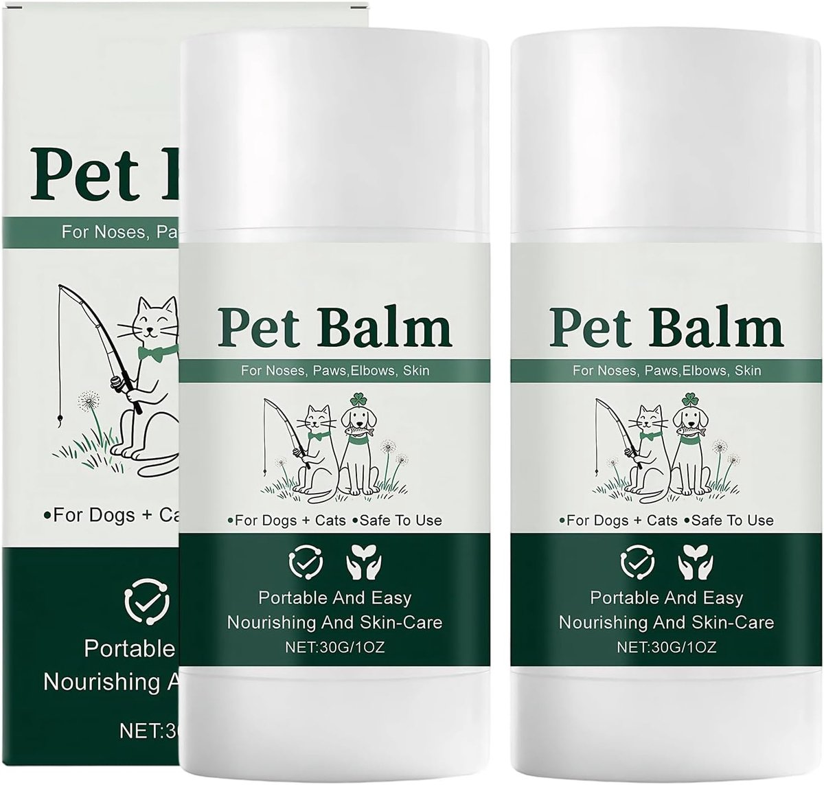 2 stuks, 30 g, elke pootbalsem voor honden, zacht verzorgend, huidvriendelijk en niet plakkerig, voor honden en katten - ShopVlot