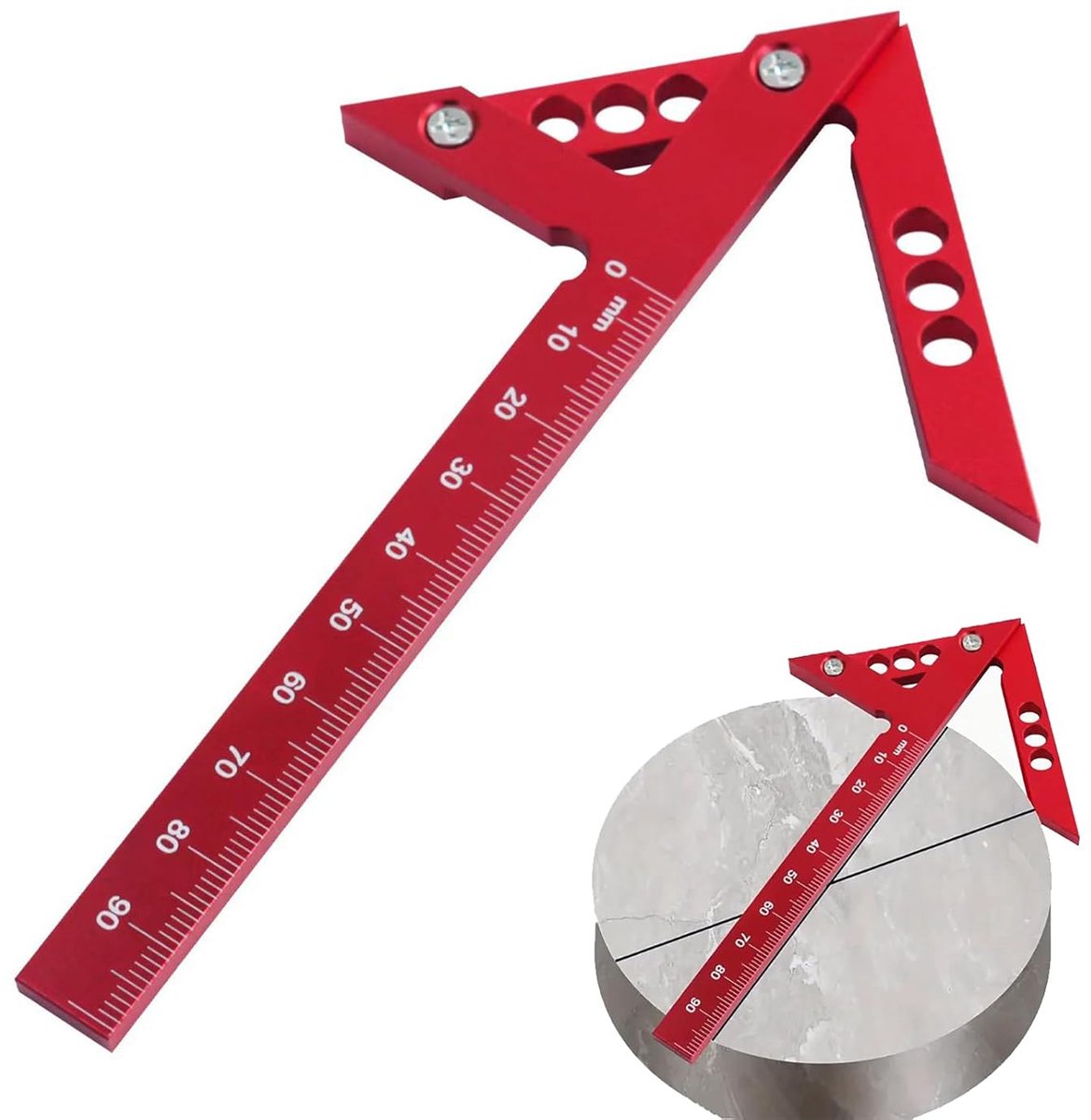 Centering angle 45°90° - aluminium legering - precisiegereedschap - voor nauwkeurige metingen - ShopVlot