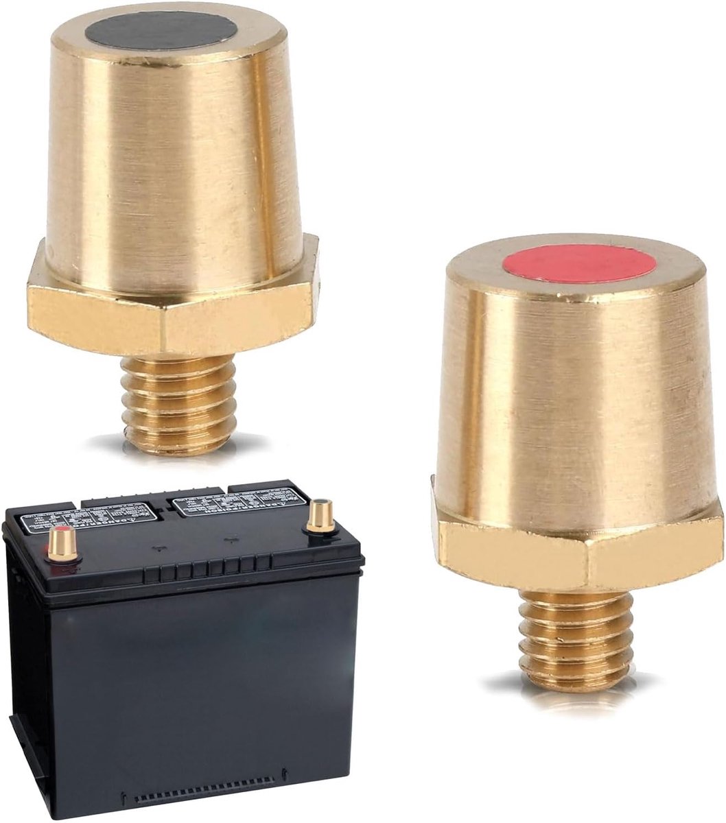 M8 accu poladapter - messing - positieve aansluiting - eenvoudig te gebruiken - ShopVlot