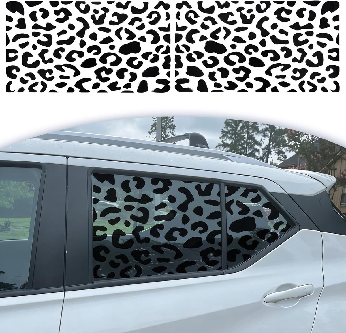 Auto Stickers Leopard 74 x 43 cm - Vinyl Zelfklevend - Matte Zwart - Unieke Decoratie voor Auto en Motor - ShopVlot