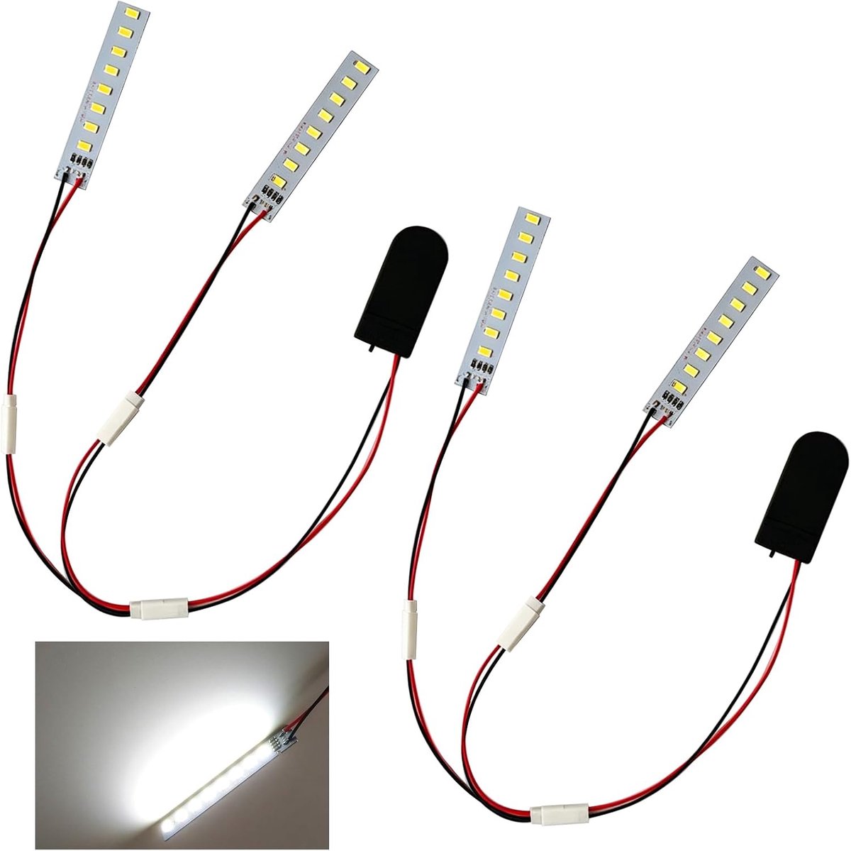 Miniatuur LED strips voor poppenhuizen - koud wit - 2 stuks - sfeervolle verlichting voor decoratie - ShopVlot