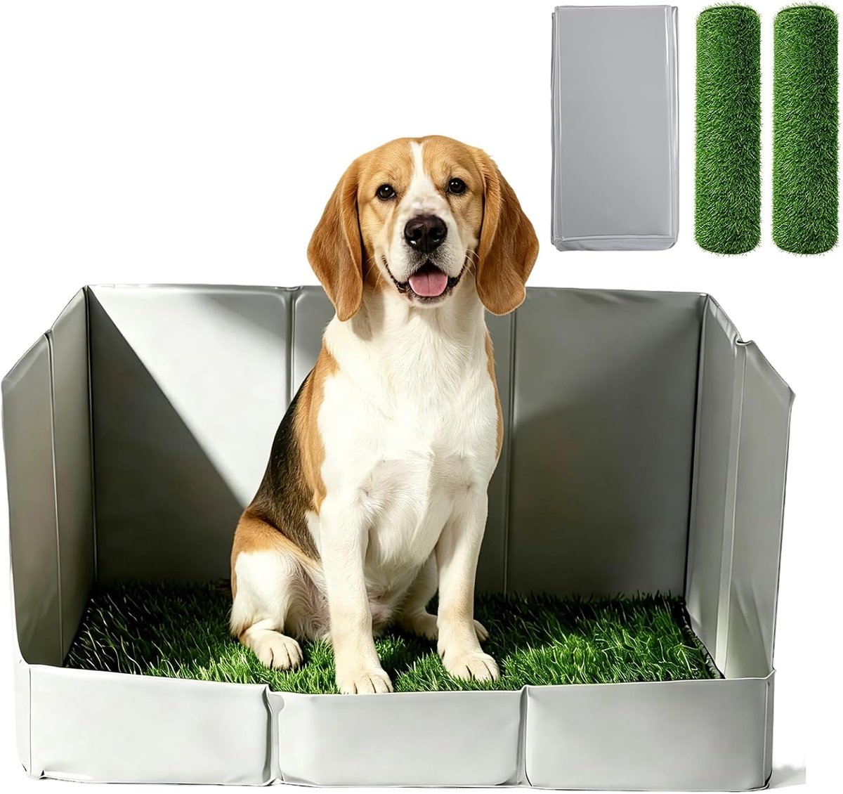 Hondentoilet 82 x 55 cm - kunstgras - opvouwbaar - ideaal voor binnen en buiten - ShopVlot