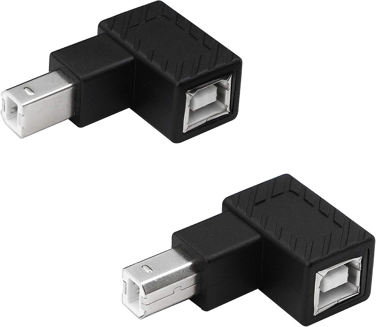 USB 2.0 Type-B Printer Adapter - 90 Graden Hoek - 2-Pack - Perfect voor Printer en Scanner - ShopVlot