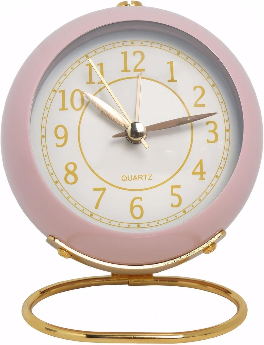 Wekker Retro - Vintage Quartz Klok - Geen Tikkend Geluid - Perfect voor Slaapkamer - ShopVlot