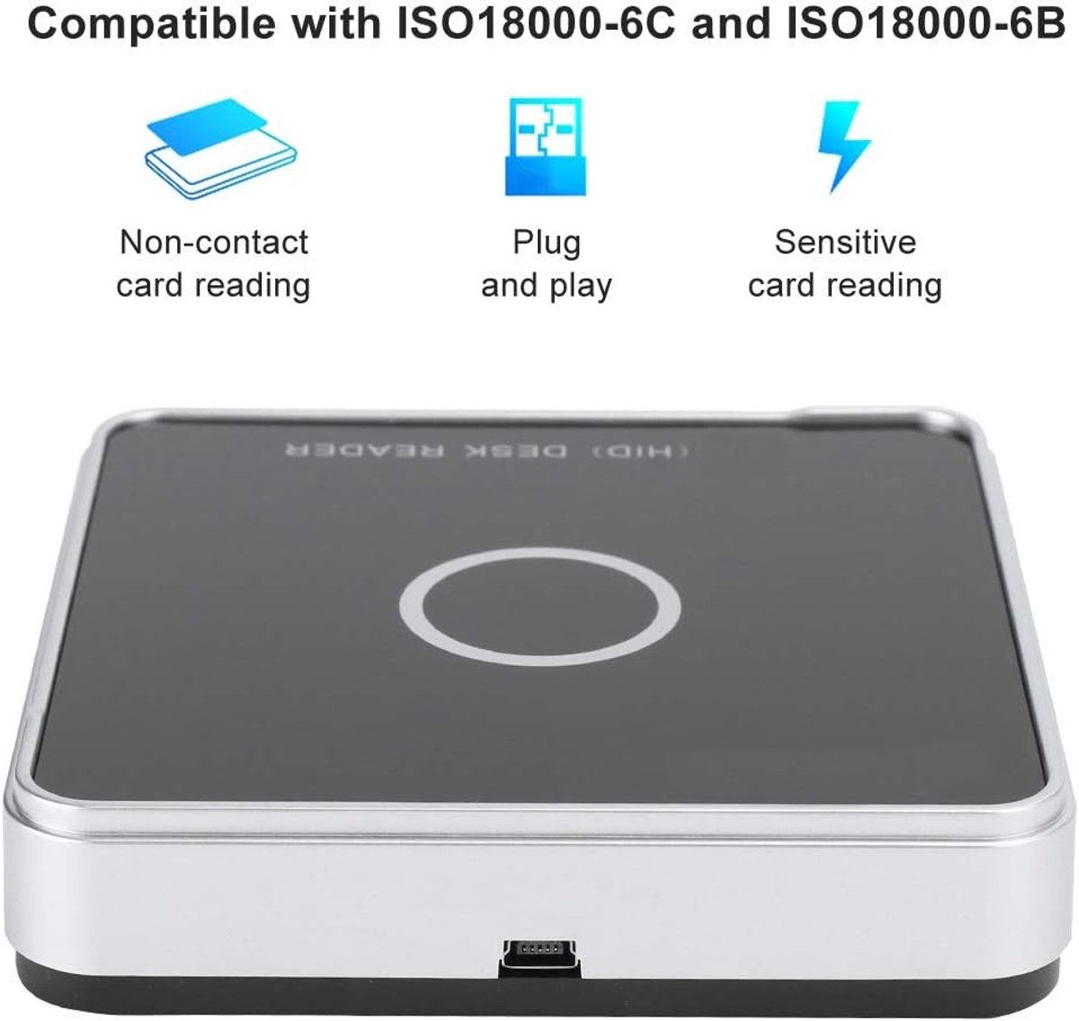Desktop UHF RFID Lezer en Schrijver voor Toegangscontrole, 915MHz Contactloze Kaartlezer en Elektronische Tag Oplossing
