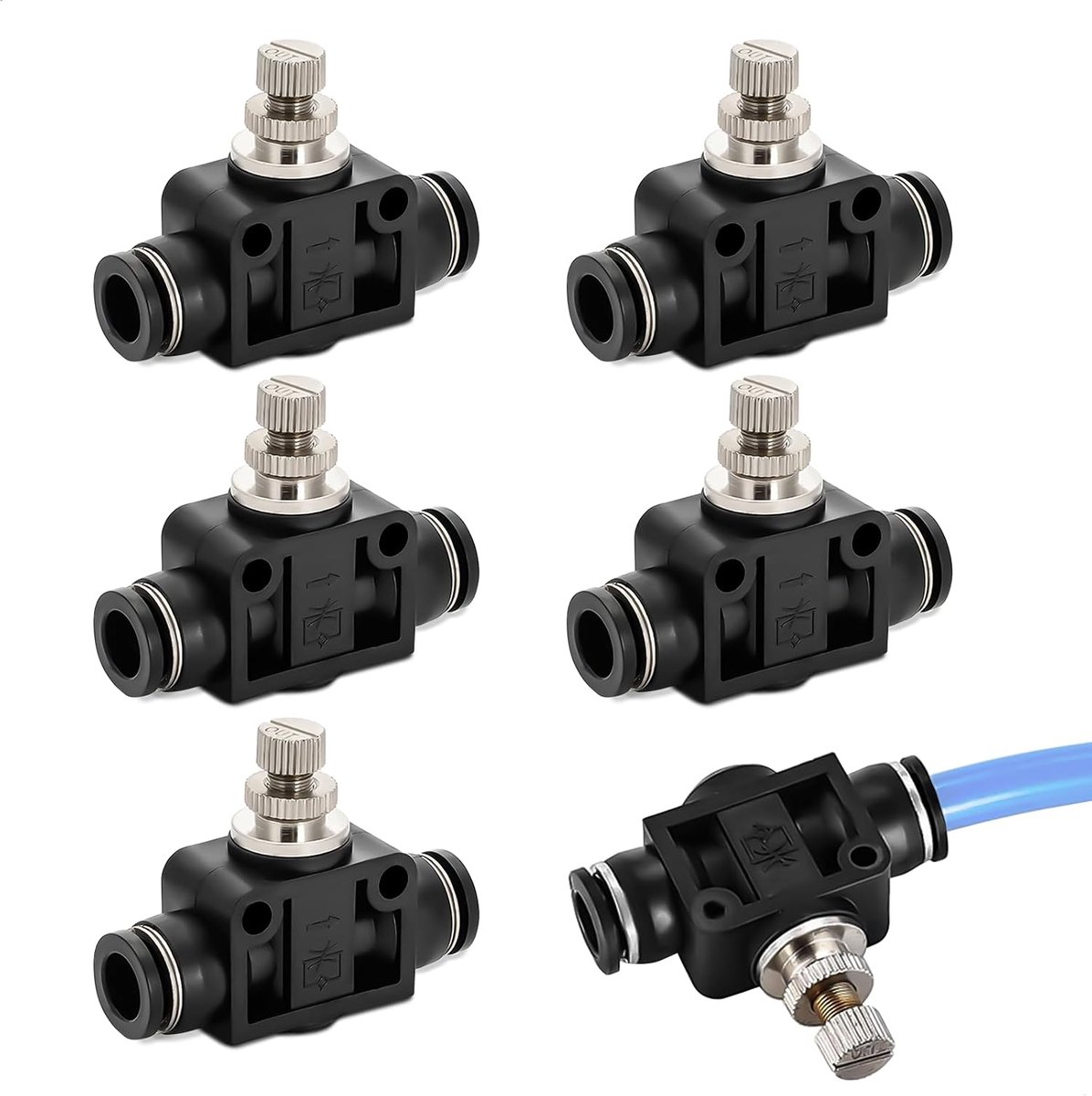 Pneumatische connector 6mm - Messing - Snelle koppeling - Voor precisie luchtstroom - ShopVlot