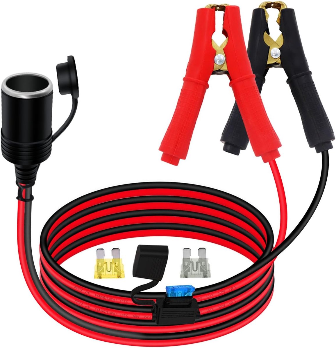 Accuklemmen kabel 12V 24V - 14AWG 20A - Hoogwaardige koperen clips - Ideaal voor voertuigen - ShopVlot