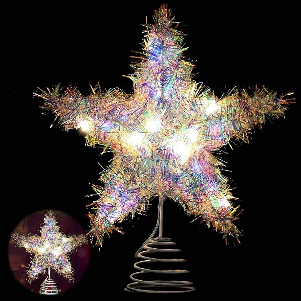 Kerstboomtopper Ster - Vijfpuntige Ster - Sprankelende Decoratie - Creëert een Warme Kerstsfeer - ShopVlot