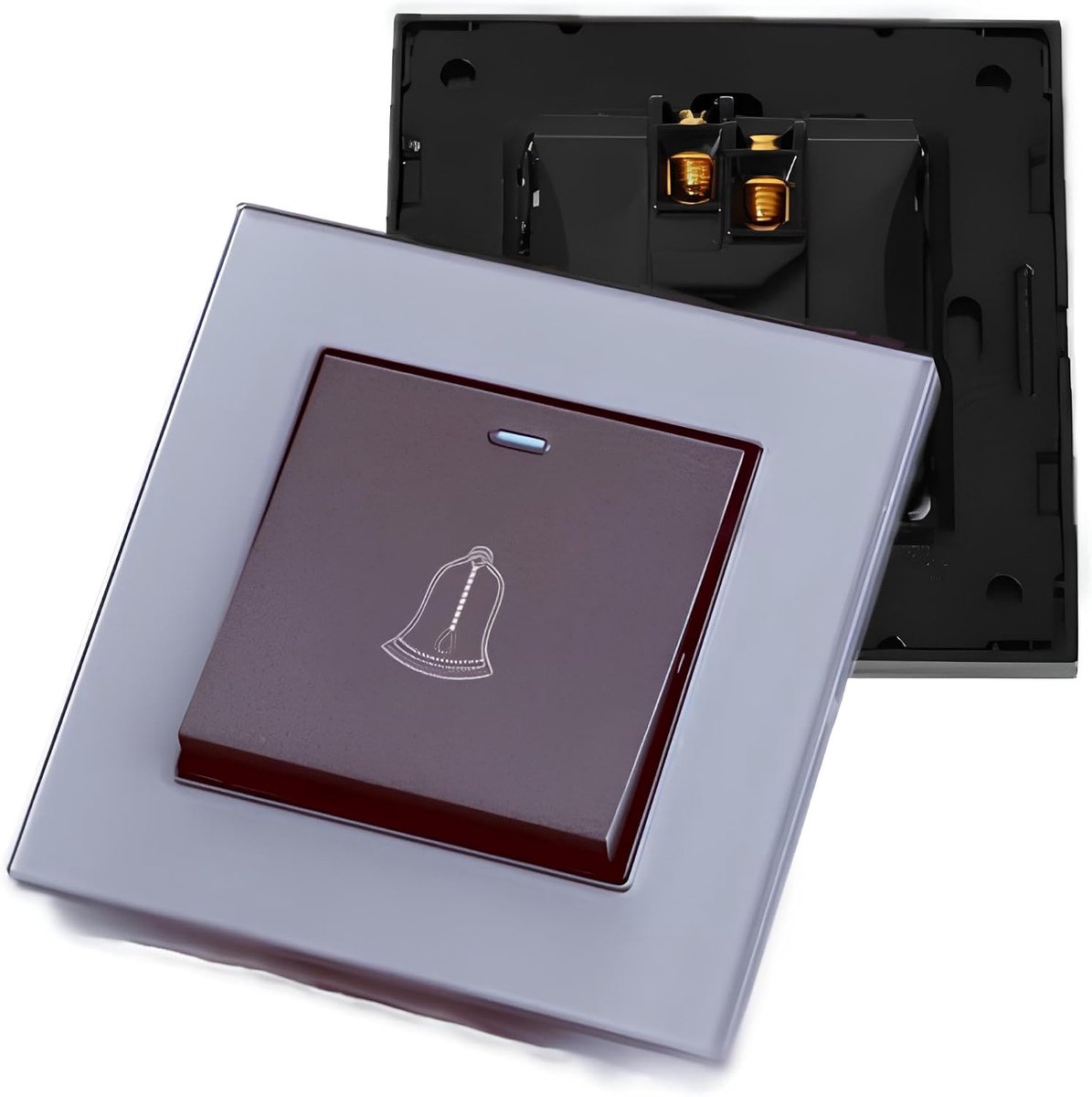Qivine Call Button 8.6 x 8.6 cm Surface Mounted for 68 Flush Box Simple Ding-Dong Bell 220 ~ 250 V Easy Assembly - ShopVlot
