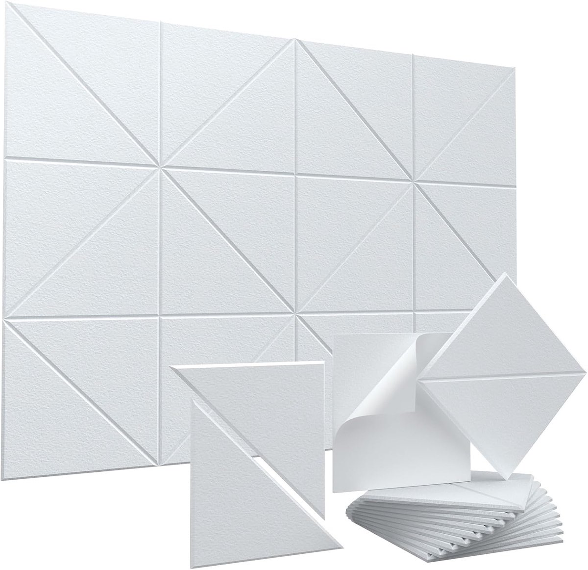 Vieshful Acoustic Wall Panels, Protective Film Remove and Stick Soundproofing Panels, 12 x 12 Inch High Density Felt - ShopVlot