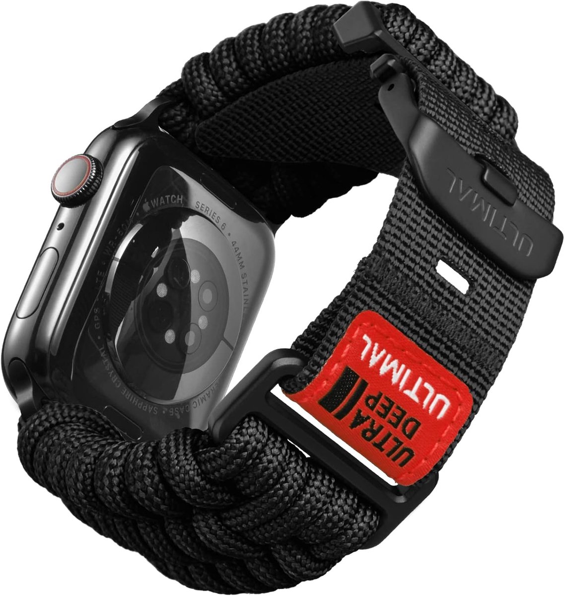 ULTIMAL Band compatibel met Apple Watch 49 mm/45 mm/44 mm/42 mm, gevlochten nylon paracord band voor sport buitenshuis - ShopVlot