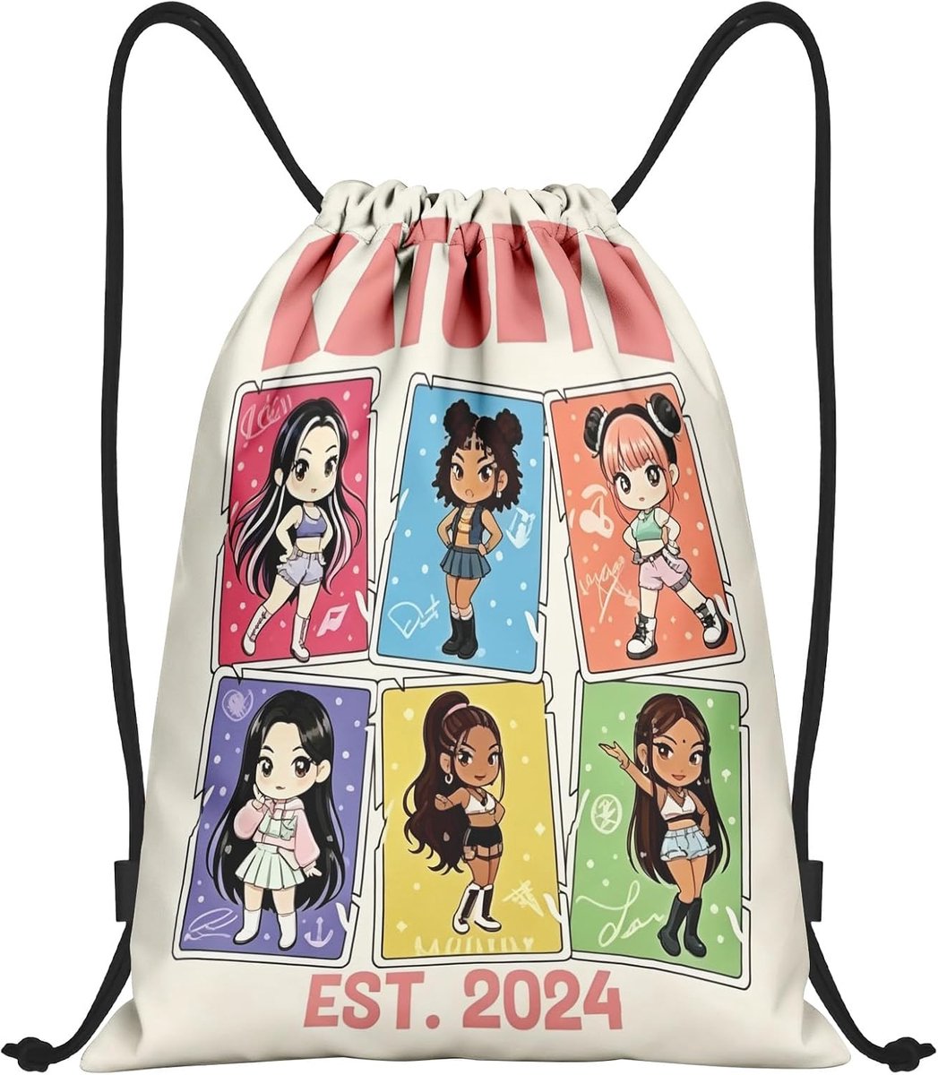 Katsseye Merch Drawstring Bag,Katsseye Pattern Sports and Gym Bag - ShopVlot