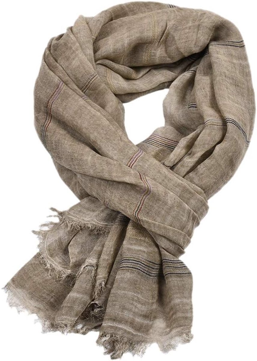 Unisex Striped Soft Warm Large Viscose Cotton Scarf 190 * 90cm - ShopVlot