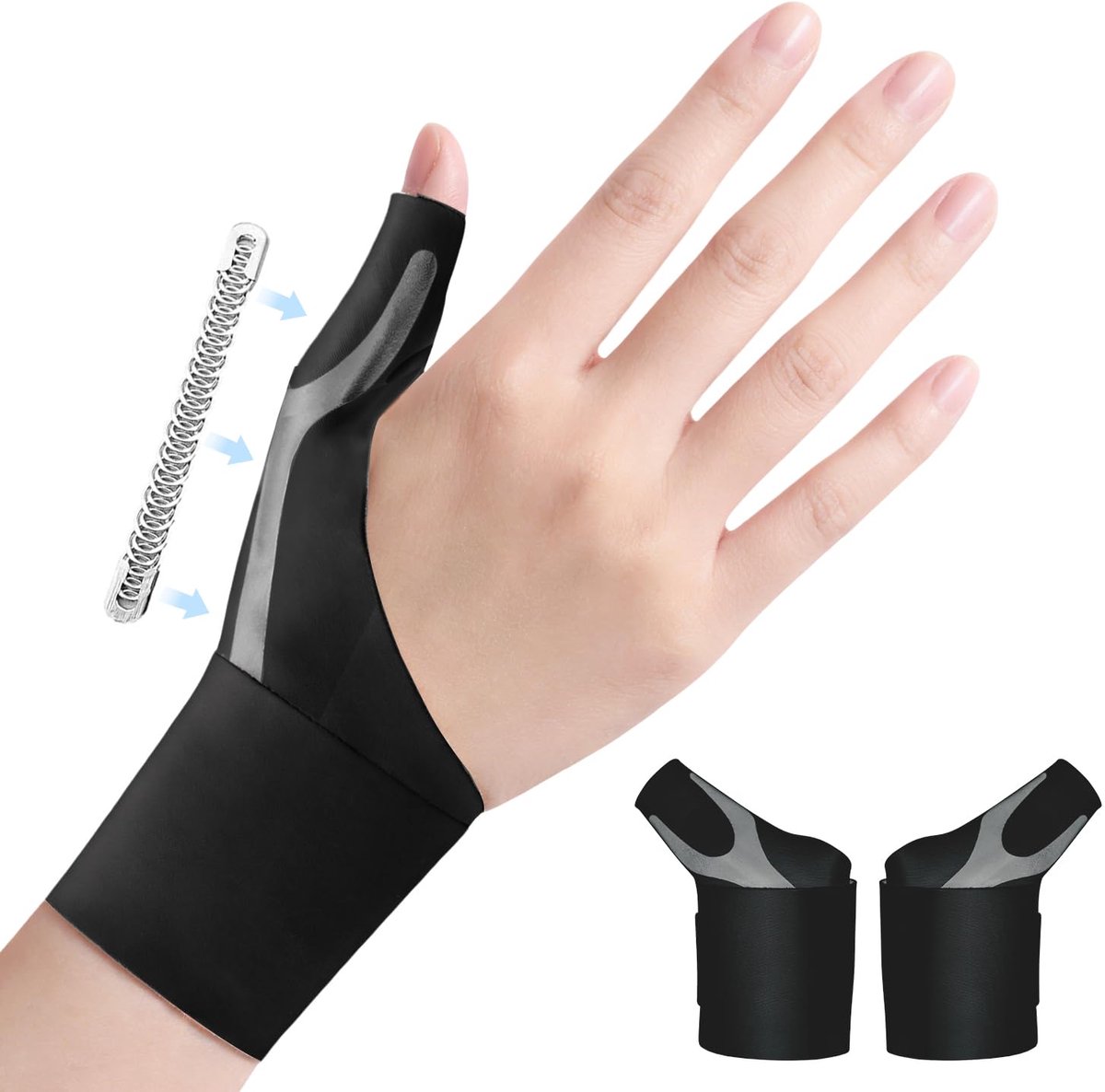 Thumb Saddle Joint Bandages,2 Pcs Elastic Thumb Palm Splint Compression Sleeve for Women & Men, for Light Arthritis - ShopVlot