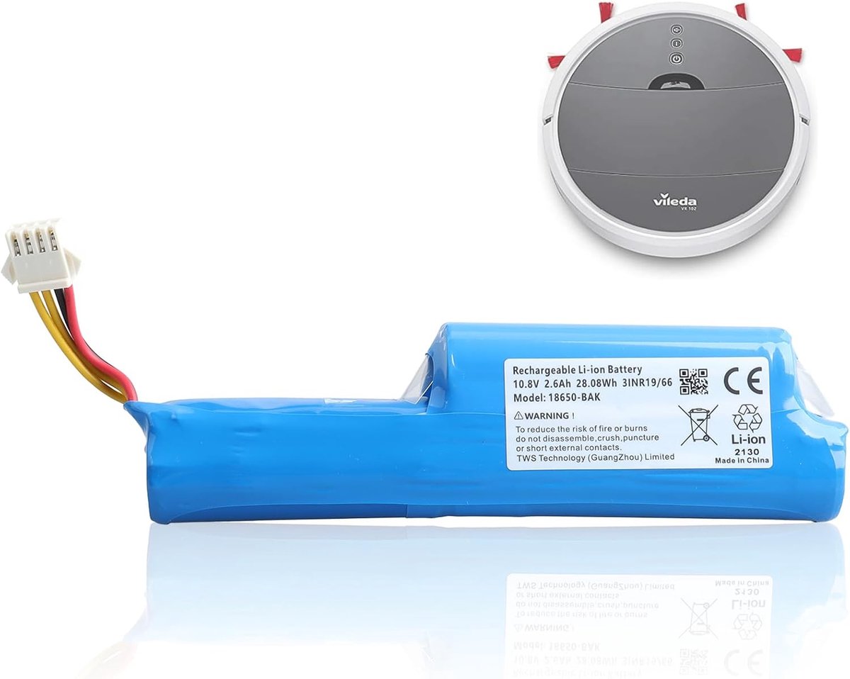 Battery compatible with Vileda VR 102 VR One, VR 201 PetPro, VR 303 Robot Vacuum Cleaner - ShopVlot