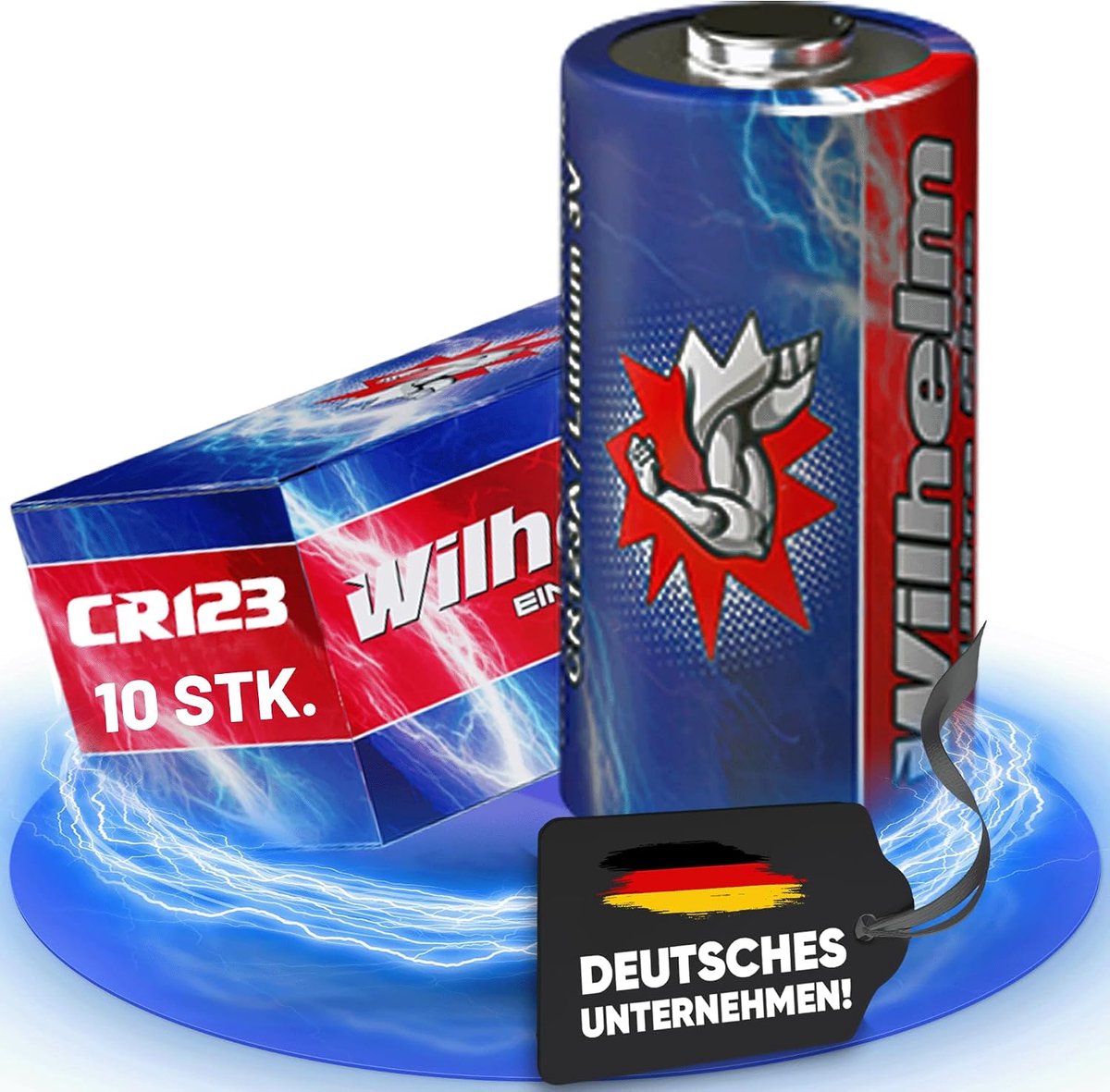 10 x CR123 WILHELM 3V Lithium Battery CR123A 123 CR Photo Battery Photo - ShopVlot