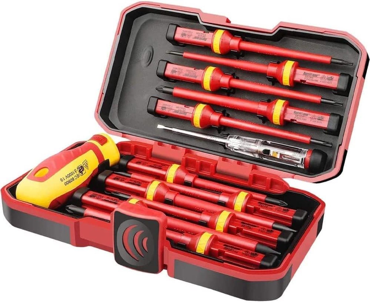 13 stuks Vde geïsoleerde schroevendraaierset -V hoge spanning 1000 V magnetische sleuf torx-schroevendraaier - ShopVlot