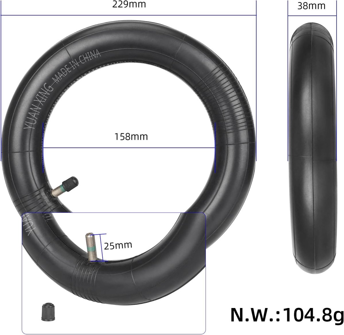 10 x 2,125 buiten- en binnenbanden voor Segway Ninebot D18 D28 D38 F20 F25 F30 F40 F40 D2 F65D voor Navee V25i - ShopVlot
