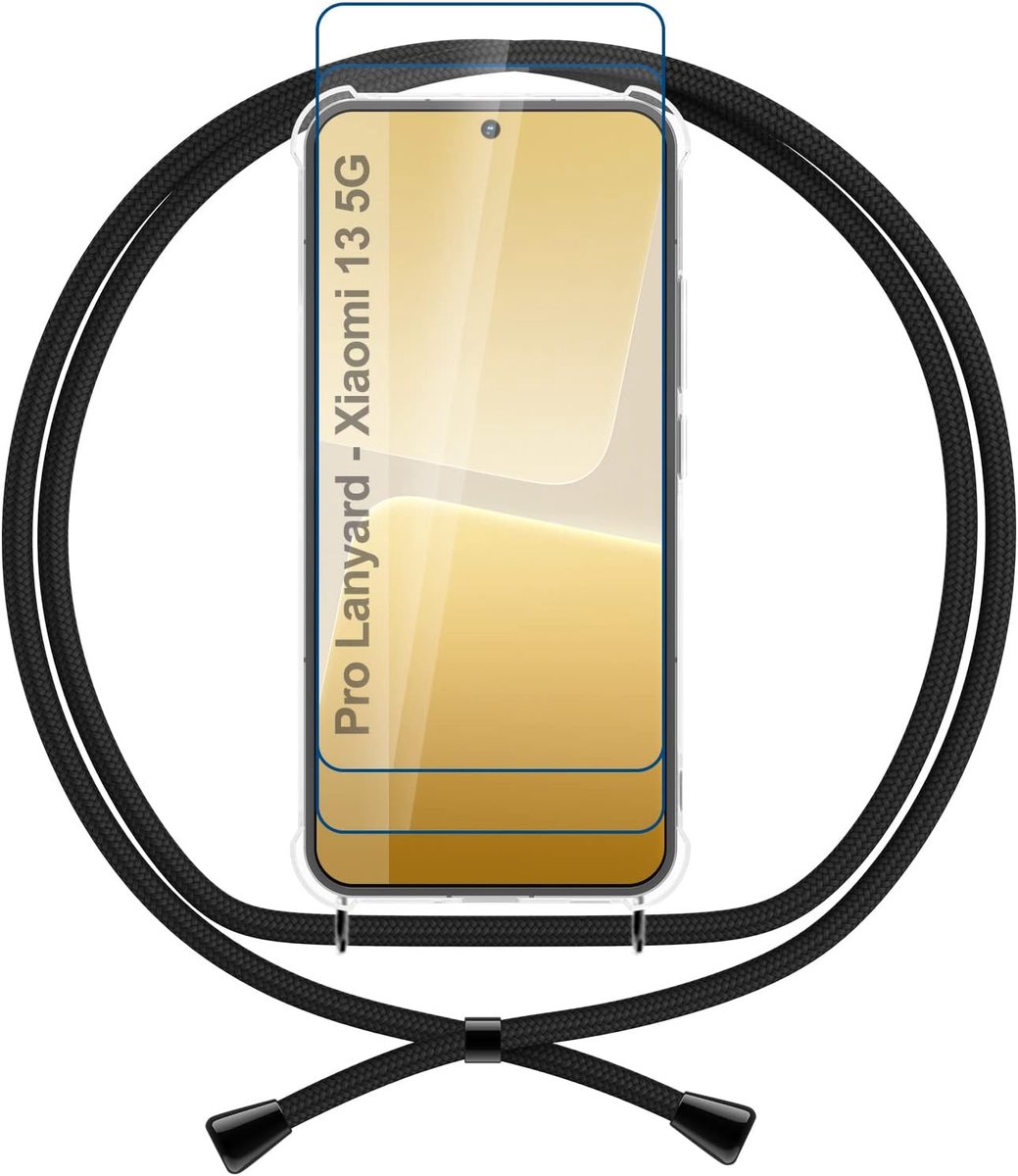 Case Crossbody Compatible with Xiaomi 13, Lanyard Phone Case Clear Transparent Soft TPU Cord Cover Silicone Anti Shock - ShopVlot