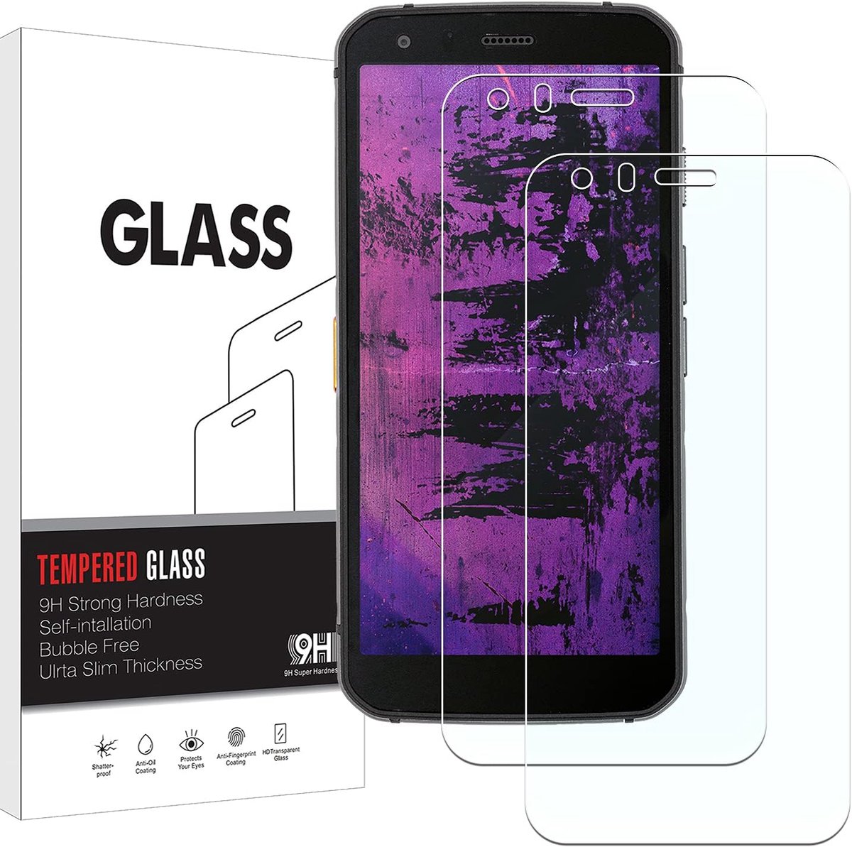 Pack of 2 Screen Protector Compatible with Cat S62 Pro, 9H Hardness, Anti-Fingerprint, Scratch-Resistant - ShopVlot