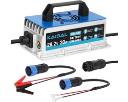 KAISAL 29.2V 20A LiFePO4 Battery Charger, Lithium Battery Charger for 24V (25.6V) Lithium Iron Phosphate Battery 0V - ShopVlot