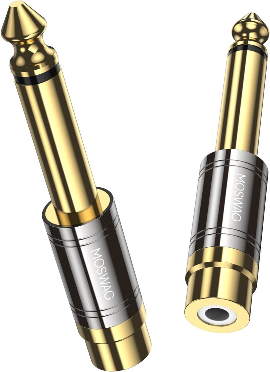 MOSWAG RCA to 6.35mm Adapter, RCA Female to 6.35mm Male Audio Adapter for Cameras, Microphone, Amplifier, Electric - ShopVlot