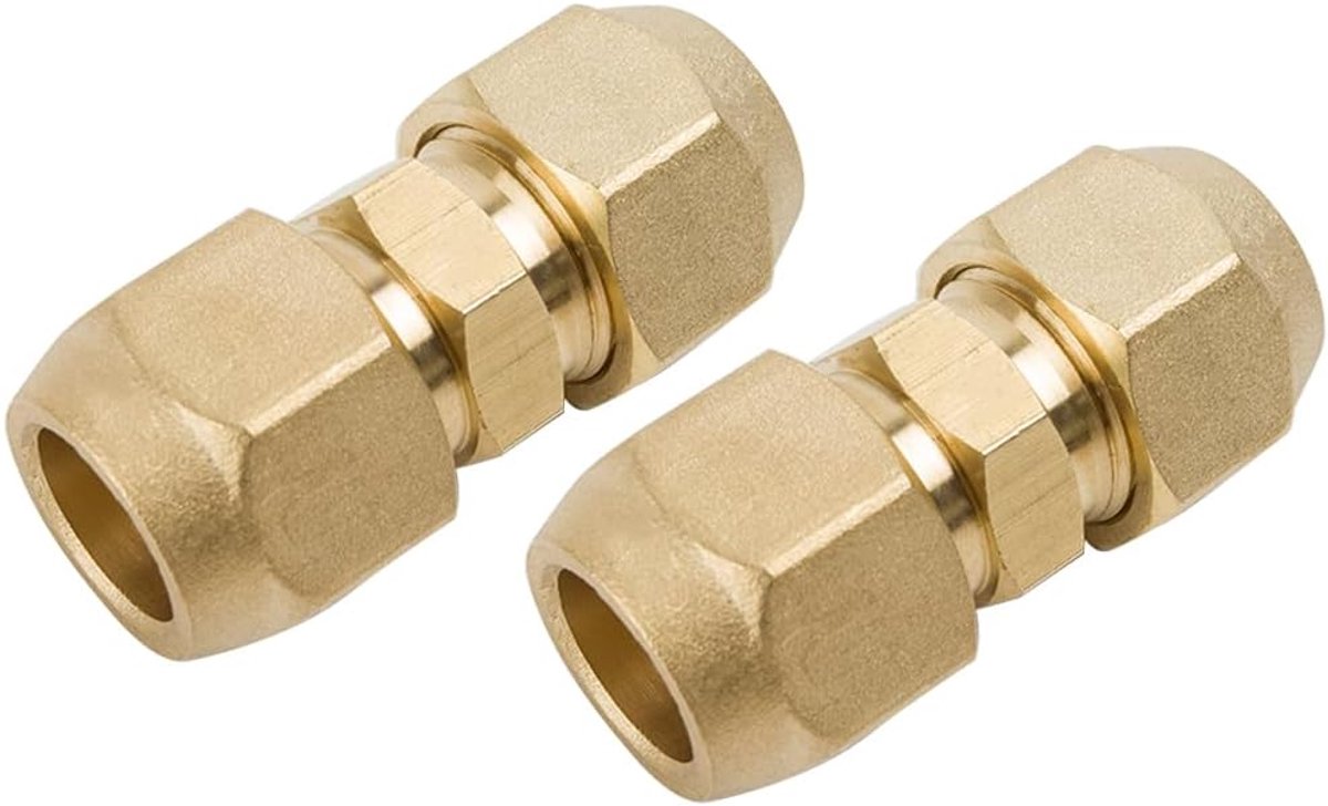 SnelShoppen - Dubbele Nippel voor Koperbuizen 15.88mm - Koppeling voor Luchtbehandeling, Messing Buiskoppeling, Uitbreiding voor Sanitair, Centrale Ve
