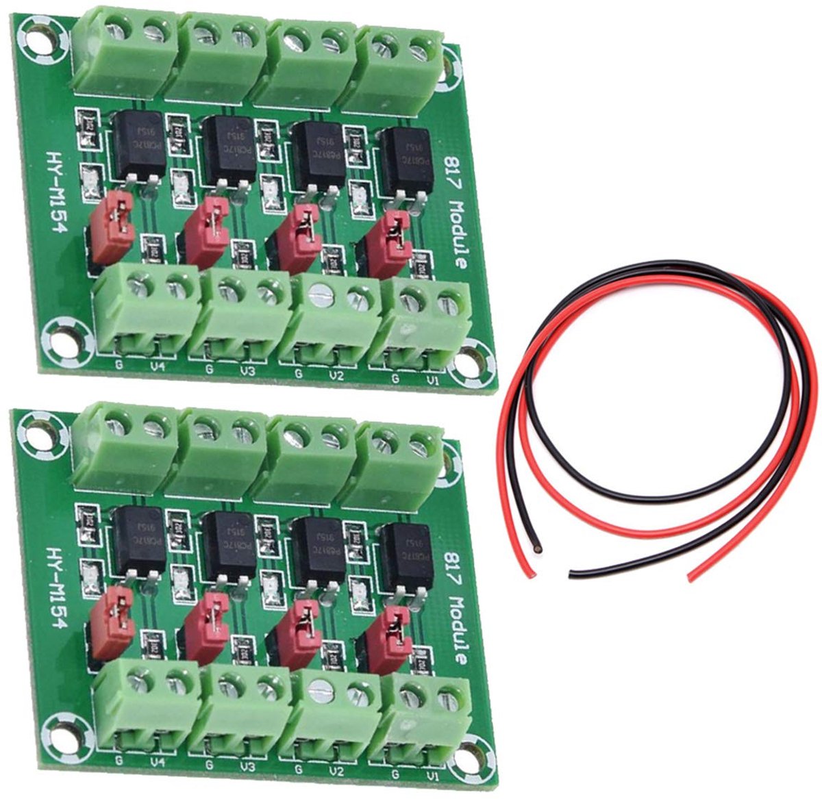 2PCS PC817 4 Channel Optocoupler Insulation Board Voltage Converter 3.6-30V Driver Optical Insulated Module with 24AWG - ShopVlot