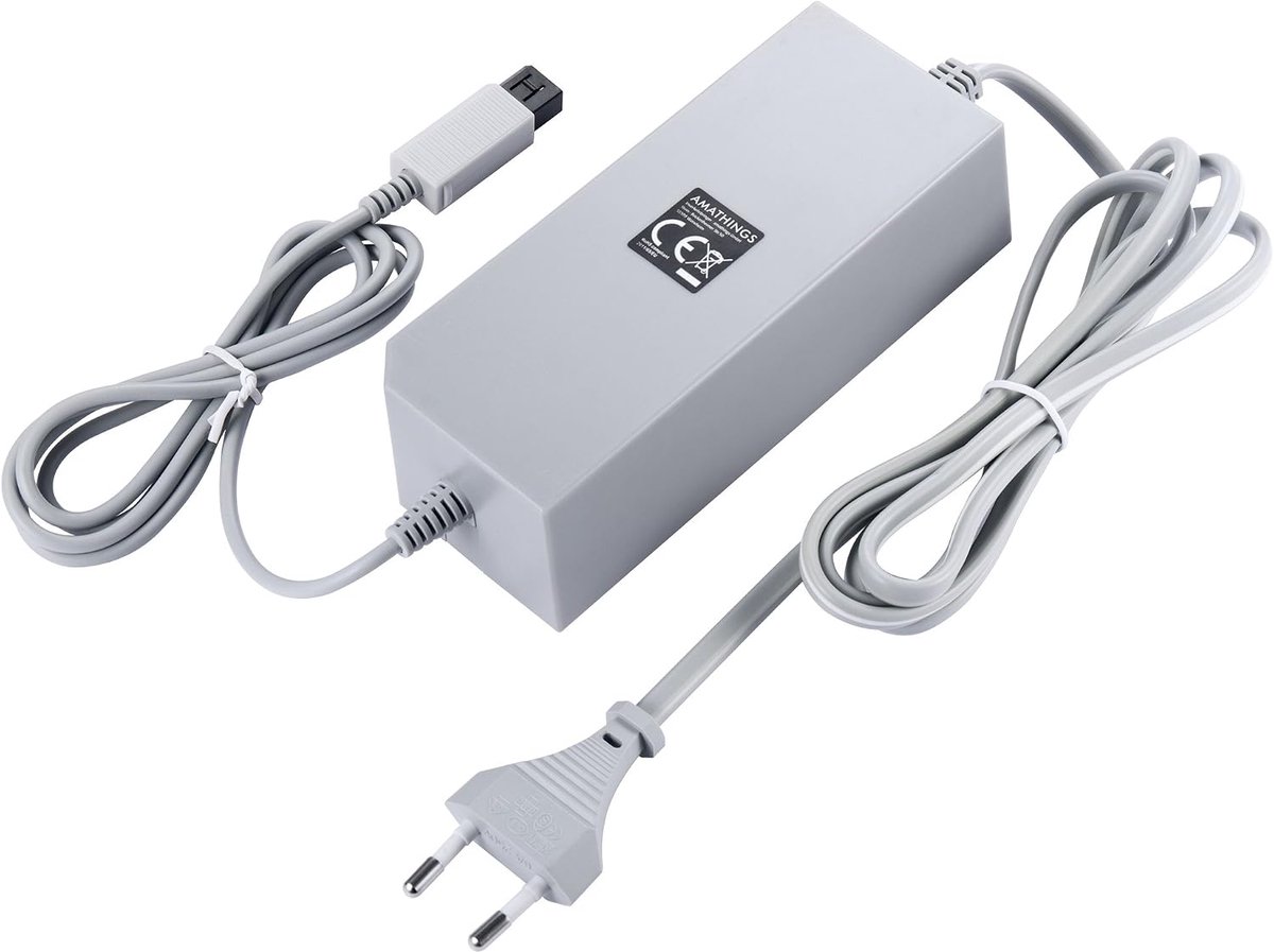 AMATHINGS Power supply compatible with Nintendo Wii, replacement AC adapter (220V), charger 12V/3.7A, quiet and safe - ShopVlot
