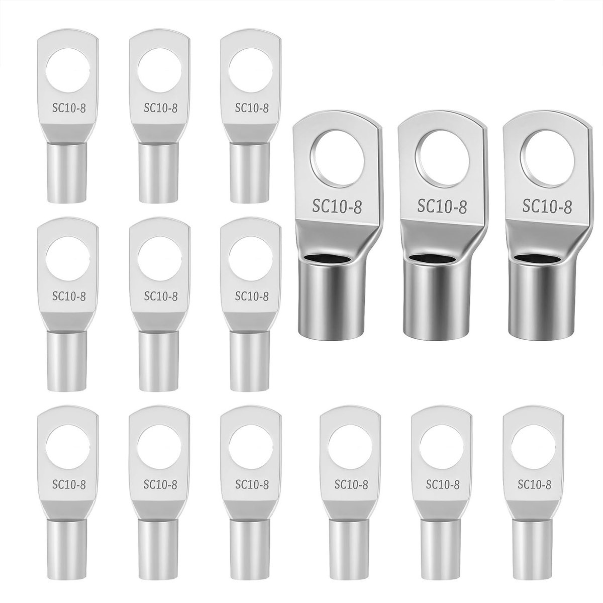 Cable Lugs, M8 Cable Lugs, 10 mm² Made of Copper, Thickened Ring Lugs, Not Insulated for Batteries, Solar Systems - ShopVlot