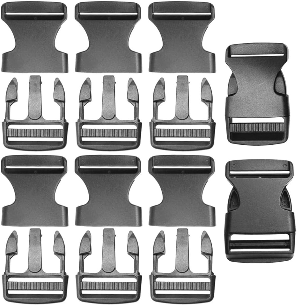 10 Pcs Snap Closure Strap Thru Buckles Snap Fasteners for Luggage Straps Backpack Straps, Bk-38mm - ShopVlot
