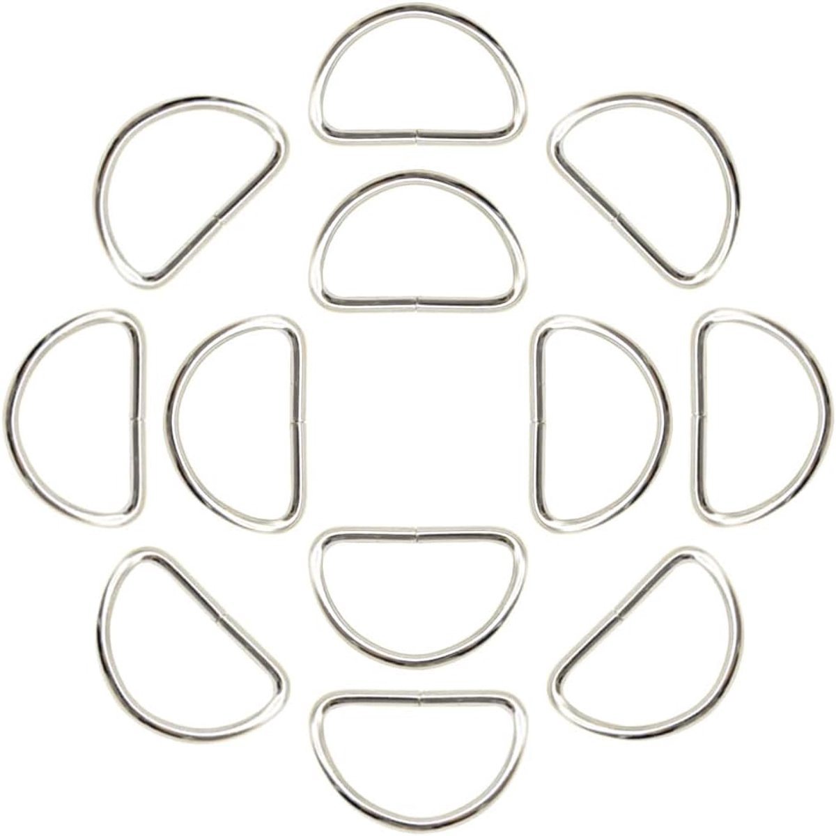 30pcs Metal D-Rings, 32 mm, D-Shaped Buckles, D-Rings, D-Rings, Half Rings for Straps, Backpack (D/32mm) - ShopVlot