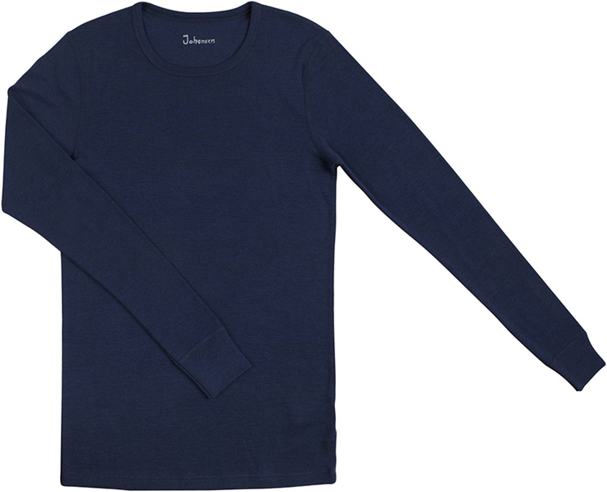 Joha merino shirt heren - 100% merinowol - lange mouw – blauw – maat 2XL