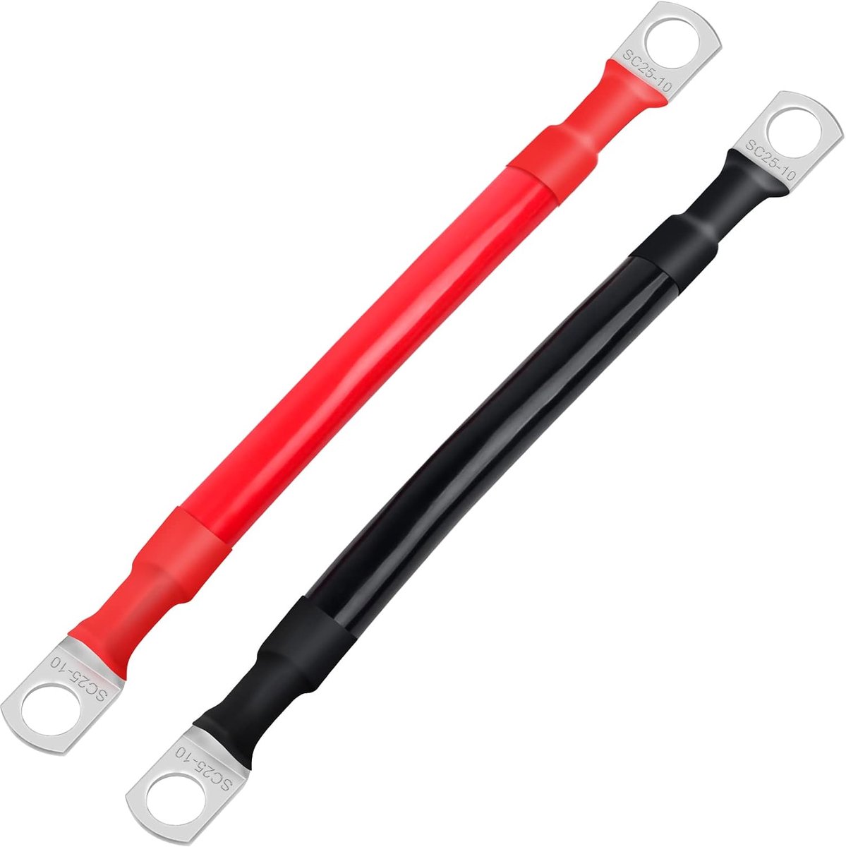 JatilEr Pack of 2 12 V M10 battery cable, 15 cm car battery cable, 25 mm battery cable, 12 V battery cable, very - ShopVlot