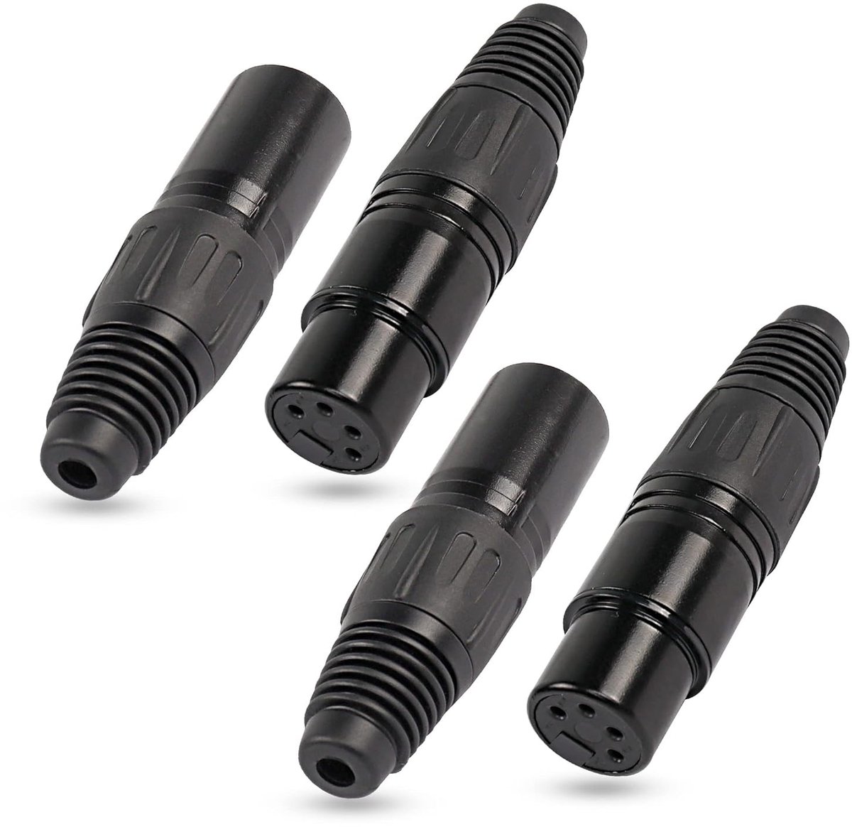 XLR Male Plugs Connectors, XLR Cable Ends Solder Type Replacement Plug Audio Jack (4 Pin XLR Female) - ShopVlot